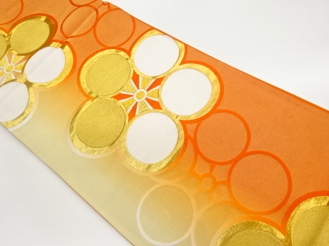 梅模様織出し袋帯